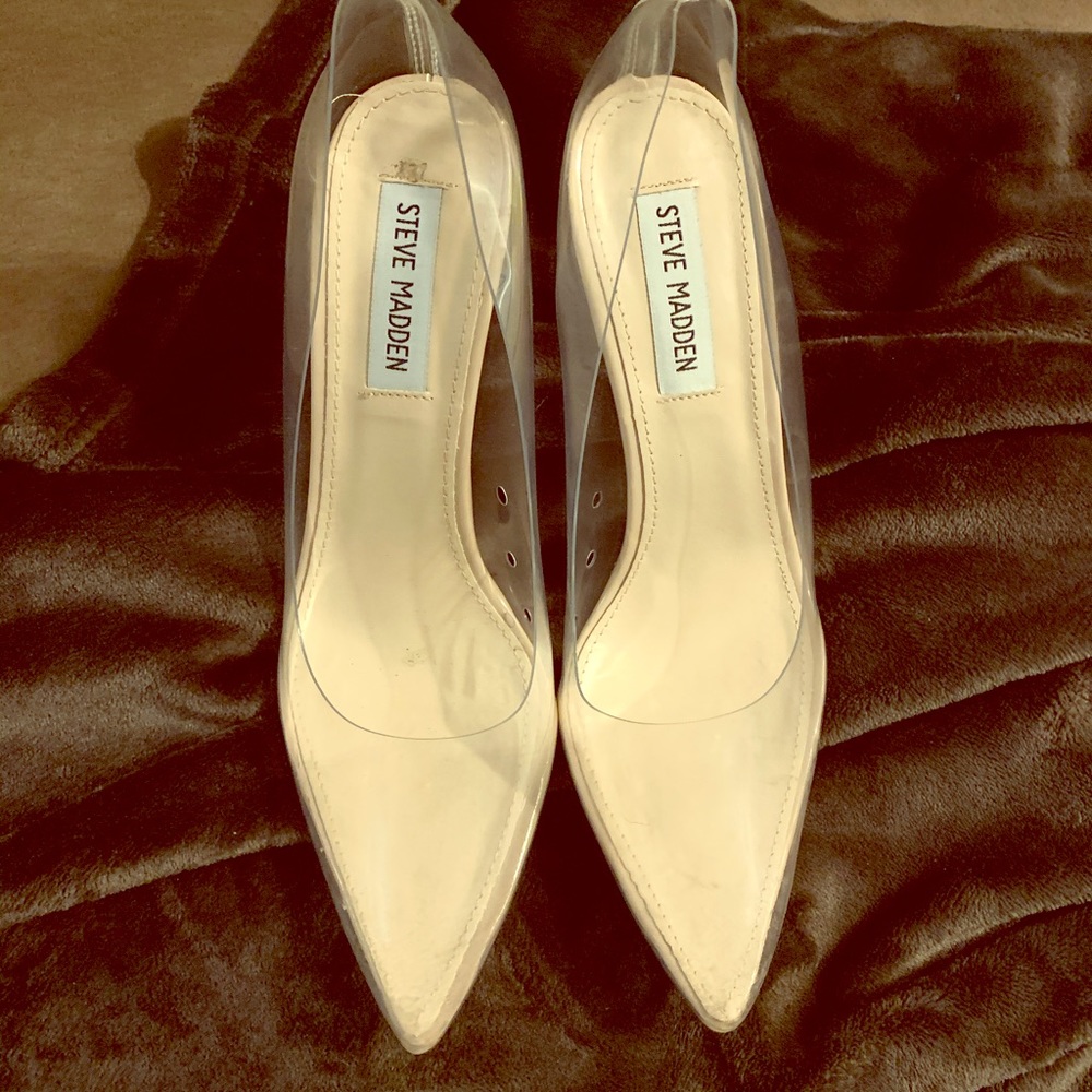 Clear pumps for sale. Worn only once.